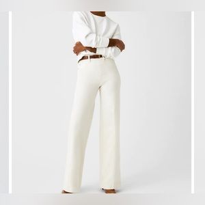 SPANX wide leg white jeans pant